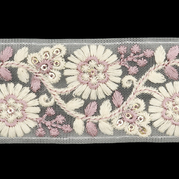 数量5から】 手芸ブレード 『2024 インド刺繍ブレード ホワイト