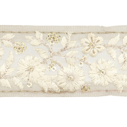 [De la cantidad 5] ArtilleraRibete "2024 Ribete bordado indio Marrón x blanco 47167i"