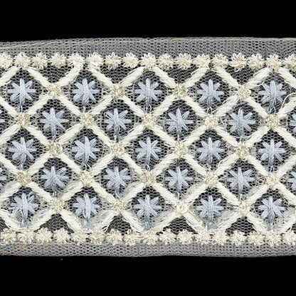 [De la cantidad 5] ArtilleraRibete "2024 Ribete bordado indio Gris x gris m-215b"