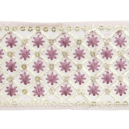 [Aus Menge 5] HandwerkBesätze 『2024 Indischer Stickereibesatz Lila x lila m-215m]