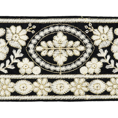 [De la cantidad 5] ArtilleraRibete "2024 Ribete bordado indio Black X White M-296A2"