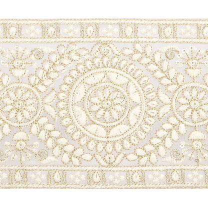[De la quantité 5] artisanatGarniture "2024 Garniture de broderie indienne Purple X White M-297B2"