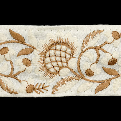 [Из количества 5] ремесленникОтделка "2024 Отделка для индийской вышивки Белый x коричневый m-302b"