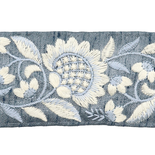 [De la cantidad 5] ArtilleraRibete "2024 Ribete bordado indio Gris x gris m-302h"