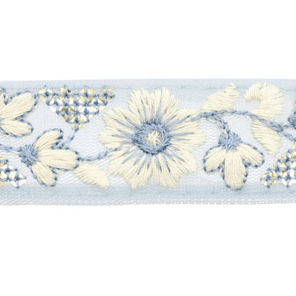 [De la cantidad 5] ArtilleraRibete "2024 Ribete bordado indio Gris x blanco M-304F"