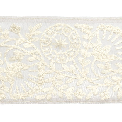 [De la quantité 5] artisanatGarniture "2024 Garniture de broderie indienne Gray X White M-115 # 11"