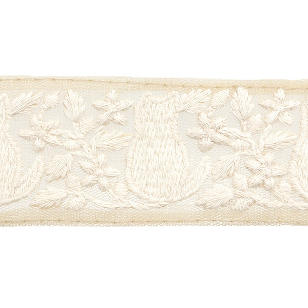 [De la cantidad 5] ArtilleraRibete "2024 Ribete bordado indio Beige x blanco M-283B5"