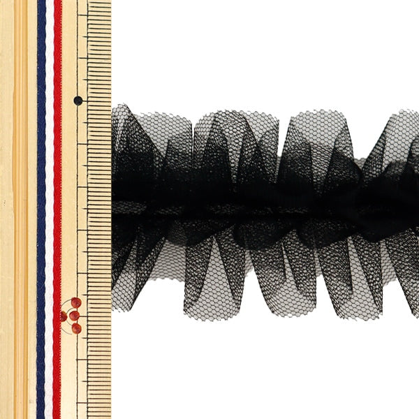 チュール 『ネロリローズ フリルチュールテープ ブラック NR-03』 KIYOHARA 清原