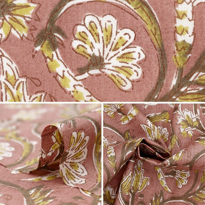 [From quantity 5] Fabric "Indo Boyle Print Saraya Pink x Yellow RAM-BOI-36"