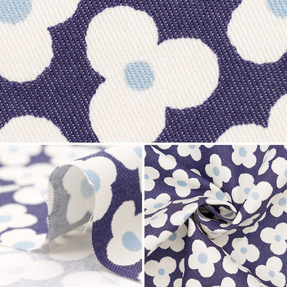 [De la cantidad 5] Fabric "TC Color denim Simple Flower Navy 83060-2-1"