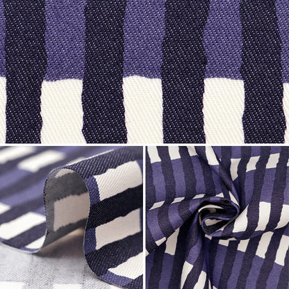 [De la cantidad 5] Fabric "TC Color Denim Stripe Border Navy 83060-3-1"