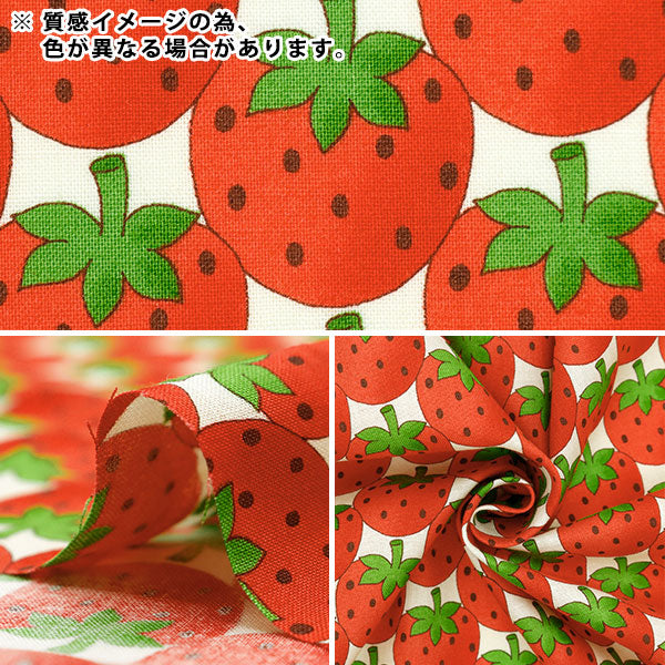 [From quantity 5] Fabric 『Scare Print Strawberry Party Strawberry Parade Pink 850446-1-2]