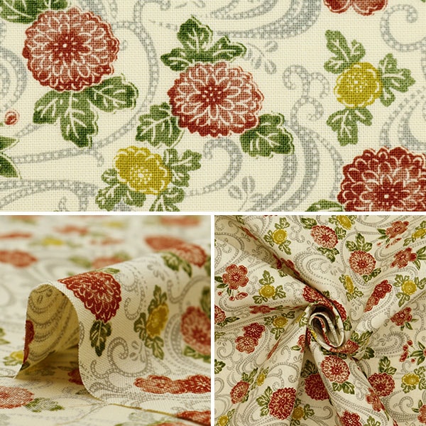 [From quantity 5] Fabric 『Sheeting Chrysanthemum water amairo 83062-1-1]