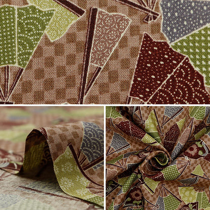 [From quantity 5] Fabric 『Sheeting Ogi Ichimatsu sakura 83064-1-1]