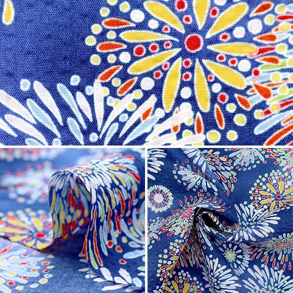 [From quantity 5] Fabric "Mosquito-proofed ripple Hanabi Blue B-38115-1E"