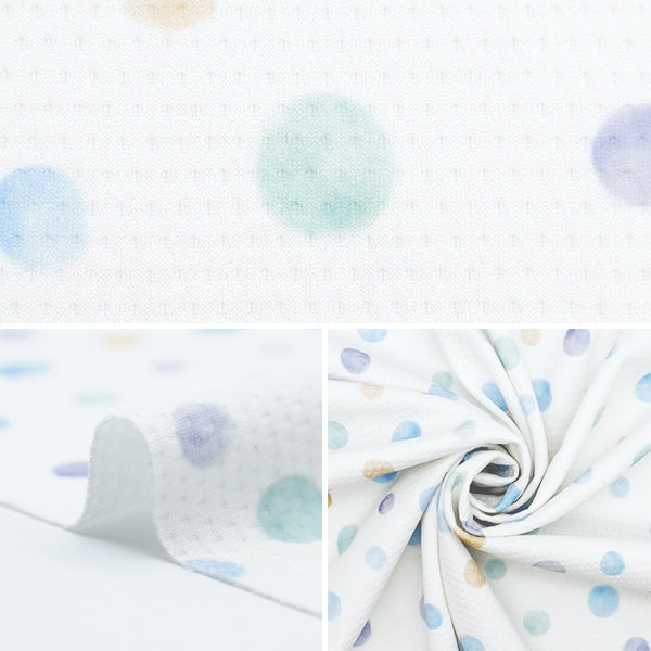 [De la quantité 5] Tissu "FOCH CROSS POLKA DOT WHITE 150-1649-A1"