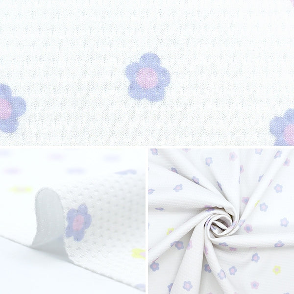 [De la quantité 5] Tissu "Cool Cross Daisy White 150-1649-C1"