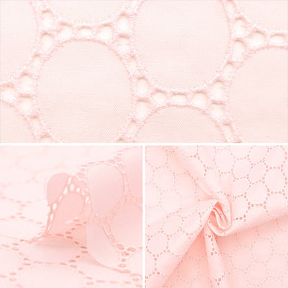 [From quantity 5] Fabric "Cotton race chain Circle Pink 3rd color N0141042-3"