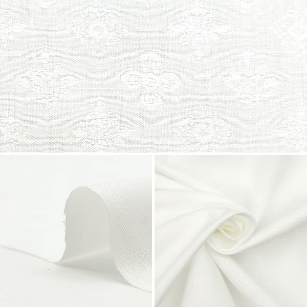 [Dalla quantità 5] tessuto "Cotton Jacquard White KW7659-36264"