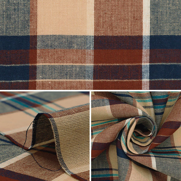 [From quantity 5] Fabric "Madras Check Brown Navy INM24-BRNV"