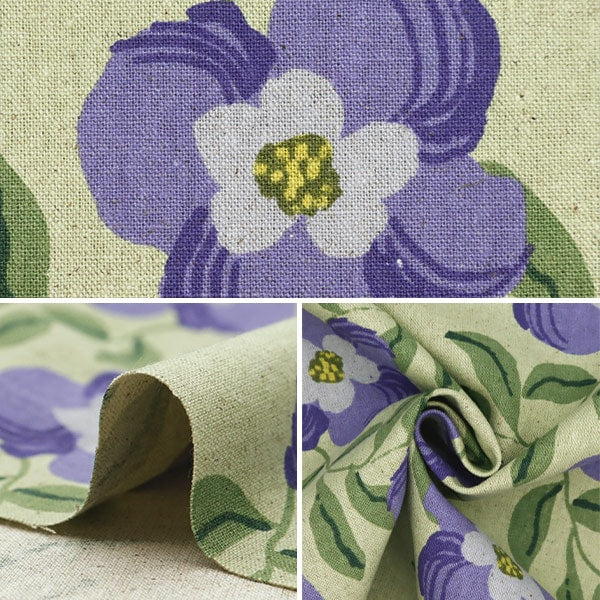 [De la cantidad 5] Fabric "Cotton Hee Canvas Lucian Mint x Violet 850471-1-1"