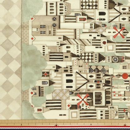 [Da quantità 5] tessuto "stampa a getto d'inchiostro Monocromatica della città di fantasia Monocroma KU-01"