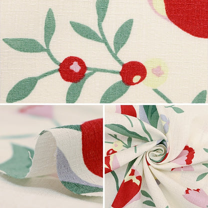 [From quantity 5] Fabric "Interior print tulip pattern red 142-1349-D1"