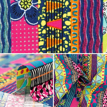 [De la cantidad 5] Fabric "Hojas de láminas Patrón de borde liso africano AP42807-2A"