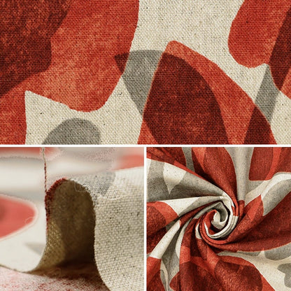 [From quantity 5] Fabric "Cotton hemp canvas LINNEA Silhouette Flower Kinari x Red YKA-26010-1A" KOKKA