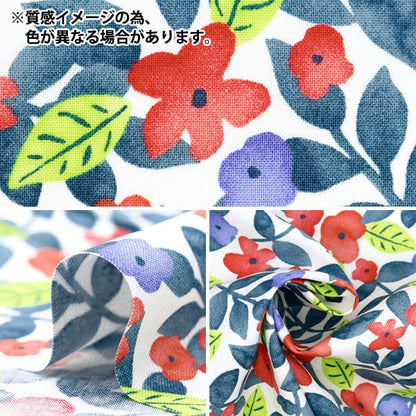 [From quantity 5] Fabric "NOVA SheetingWatercolor small flower navy NSE-WALFL-NV] KOKKA 【Yuzawayaoriginal】