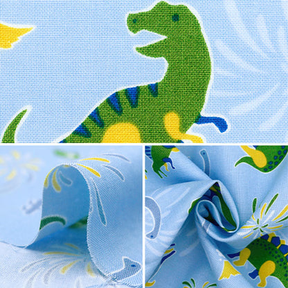 [Da 5] Fabric "Nova Sheeting Angel Elaborazione morbida Modello giapponese Dinosauro Blu chiaro NSE-CHKI-LBL" Kokka Kokka [Yuzawaya Originale]