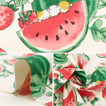 [From quantity 5] Fabric "NOVA Sheeting Watercolor watermelon NSE-WACA-NA " KOKKA 【Yuzawayaoriginal】