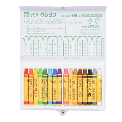 Материал изображения "Crayon Taromaki 16 Color Button Case Bly16" Сакура Сакура Крепас
