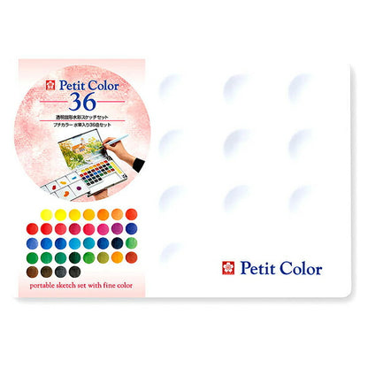 Farben "36 Farbset mit petitfarbenem Wasserpinsel NCW-36H" Sakura Sakura Crepass