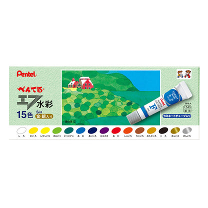 페인트 "수채화 라미네이트 튜브 15 색상 WFR-15" Pentel Pentel