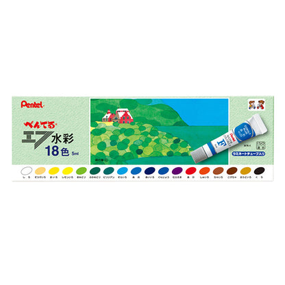 페인팅 "F 수채화 라미네이트 튜브 18 컬러 WFR-18" Pentel Pentel