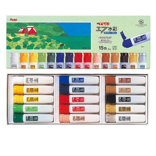 Pintura "F Watercolor Polytube Enogu 15 Color WFC1-15" Pentel Pentel