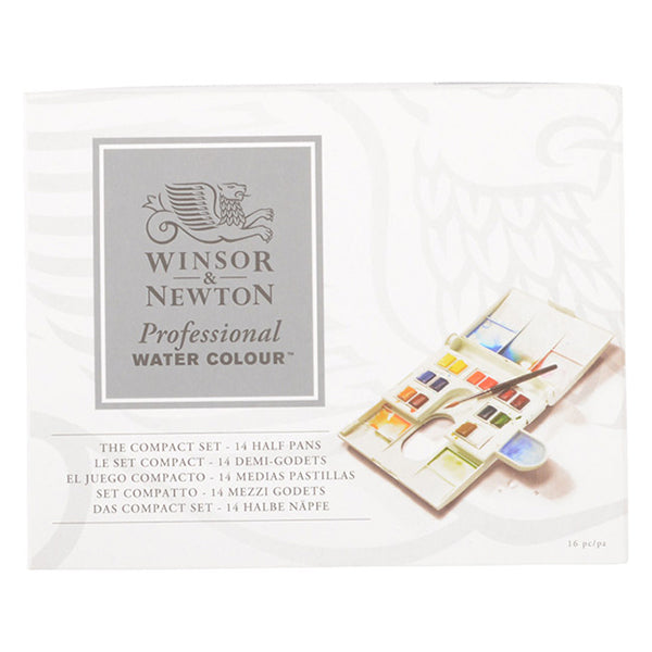Pinta "Color de agua profesional Media sartén 14 Color Compact Set 3109049" Winsor y Newton