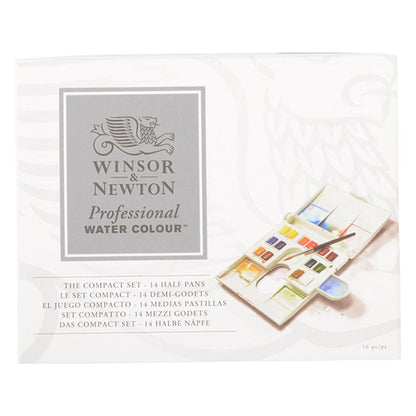 Pinta "Color de agua profesional Media sartén 14 Color Compact Set 3109049" Winsor y Newton