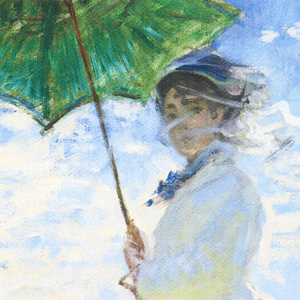 中国美術 美人画 傘立て 45.5cmサイズ アートパネル 『世界の名画28 散歩日傘をさす女性』 Art Promote