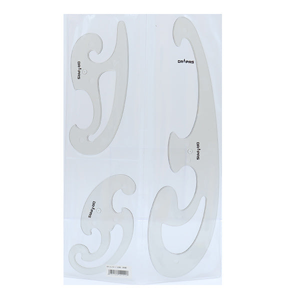 مستلزمات الصياغة "مجموعة مسطرة منحنية فرنسية مكونة من 3 14-200"" دراباس