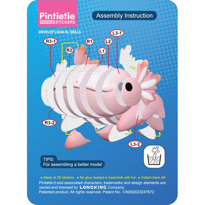 juguetes "Puzzle 3D Adhesivo 3D Dragón Axolotl Akl1006S-3”