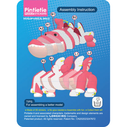giocattoli "Puzzle 3D Adesivo 3D Drago Drago Rosso Akl1006S-6”