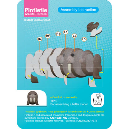 toys "Puzzle 3D 3D Sticker Sea Creature Walrus Akl1002S-6”