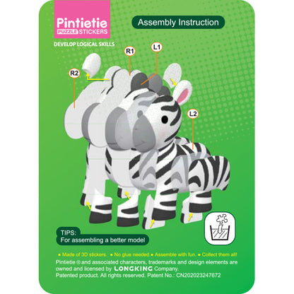 Spielzeug "Puzzle 3D 3D Aufkleber Tier Zebra Akl1001S-1“