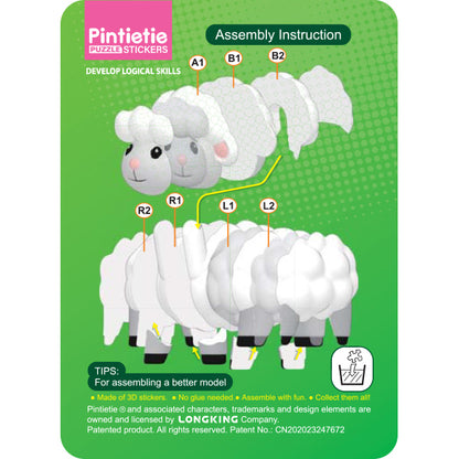 giocattoli "Puzzle 3D Adesivo 3D Animale Pecora Akl1001S-4”
