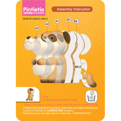 giocattoli "Puzzle 3D Adesivo 3D Piccolo Animale Suricato Akl1004S-2”