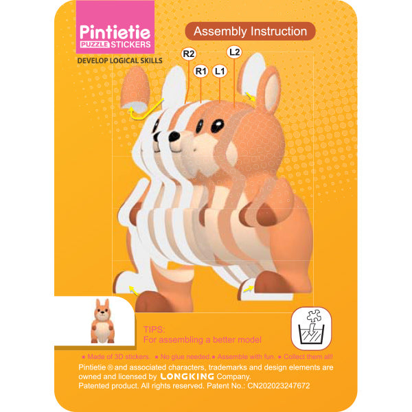 jouets "Puzzle 3D Autocollant 3D Petit Animal Kangourou Akl1004S-4"