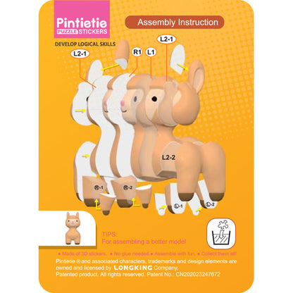 jouets "Puzzle autocollant 3D petit animal Alpaga Akl1004S-5''