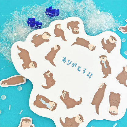 文房具 『まみれフレークシール カワウソ MRFS-011』